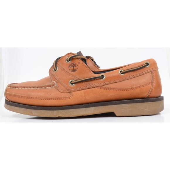 Timberland Earth Brown Leather Men's 8M Boat Shoe Loafer Sporty Resort Vacation - Picture 6 of 10